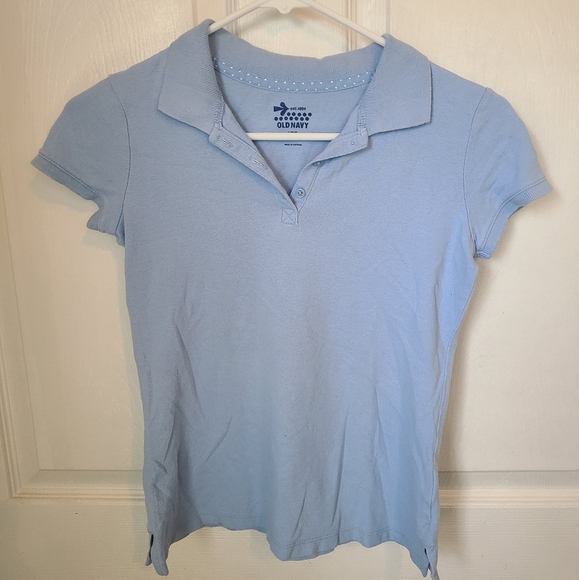 (1565) Old Navy Girls Light Blue Polo Shirt,  Size: Large (10/12) - Picture 1 of 12